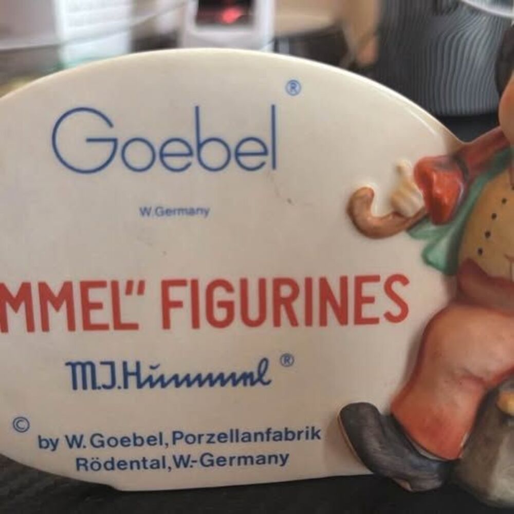 ￼Pair of Vintage Goebel Hummel Merry Wanda porcelain store displayed plaque ￼